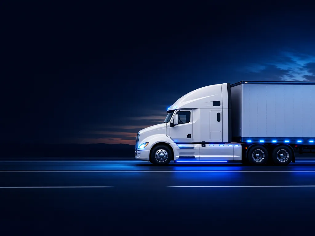 Modern semi-truck ready for nationwide freight